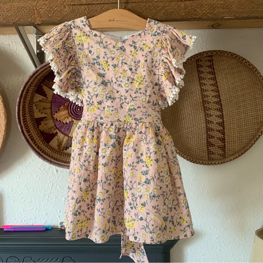 sadie then ty floral pink pinafore dress